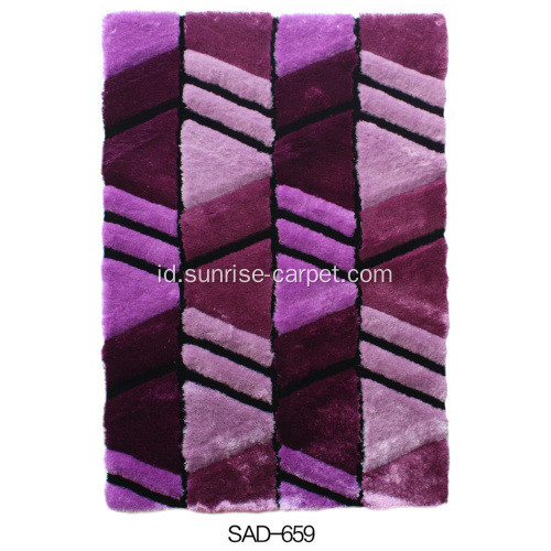 Polyester Shaggy Rugs dengan desain pofuse